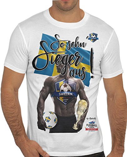 Stylotex Slimfit Fashion T-Shirt So sehn Sieger aus Guy Schweden, Farbe:weiss;Größe:L