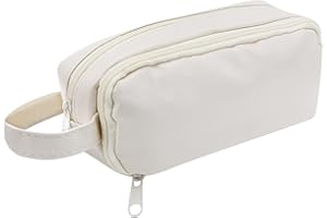 Valicaer Wodoodporny skórzany piórnik o dużej pojemności, długopisy z 5 przegródkami, piórnik na artykuły pa, piórnik, torba na długopisy do gimnazjum, biura, studentów, dziewcząt, chłopców,