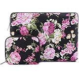 MOSISO 360&amp;#176; Schutzh&amp;#252;lle Laptoph&amp;#252;lle f&amp;#252;r 13-13,3 Zoll MacBook Pro, MacBook Air, Notebook Computer mit Kleinen Fall, Canvas Gewebe Ripple Muster Sto&amp;#223;fester H&amp;#252;lle Sleeve Tasche Laptoptasche Notebooktasche, Pfingstrose