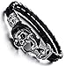 Produktbild DEQIAODE Edelstahl Geflochtene Lederarmbänder Männer Handgelenk Manschette Armband Magnetverschluss 20 cm, 21,5 cm,20cm