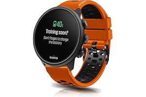 KoGiio 24mm Silikonowy pasek do Suunto 9/Suunto 7/Suunto 9 Baro/Suunto D5/Suunto Spartan Sport, Oddychający Miękki Silikon dla Suunto 9/Suunto 7 - Pomarańczowy/Czarny