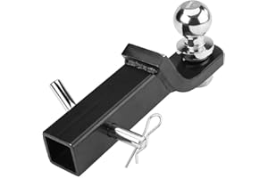 YOSOO Gancio di Traino del Ricevitore con Attacco a Sfera con Sfera e Perno 50mm, Gancio per Rimorchio, Adatto per Ricevitore 2 Pollici, 6000 Libbre per Rimorchio Gancio di Traino Roulotte Camion