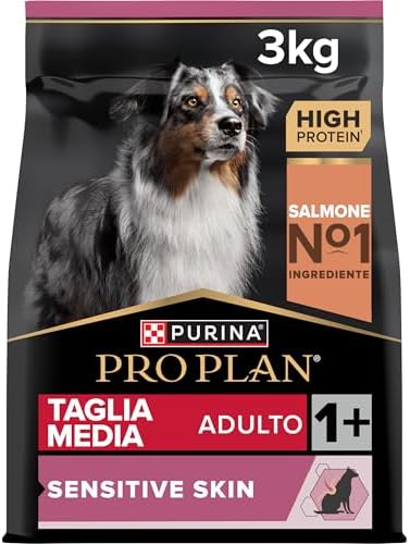 Purina Pro Plan Optiderma Medium Adult Crocchette Cani, 4 Confezioni da 3 kg