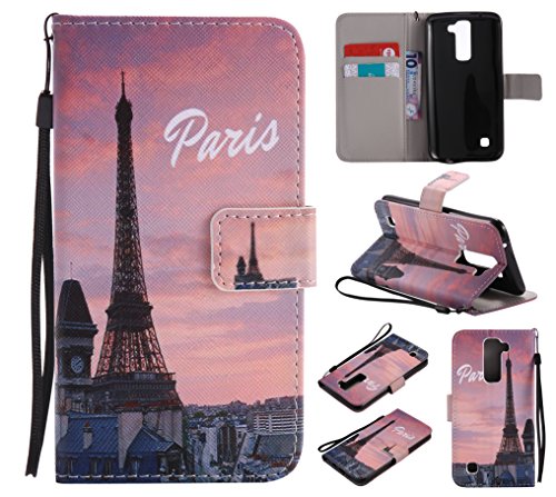 Feeltech LG K7 Hülle PU-Leder und Brieftasche Bunte Muster Fall mit Magnetverschluss, Hybrid-Kickstand mit Stand-Funktion, schlagen Sie schützende weiche TPU Stoßstangenabdeckung und Kreditkartenhalter für LG K7 Handgelenk Bügel-Buch-Art-Geldbeutel-Tasche mit 2 In 1 Berühren Sie Stift – Turm - 8