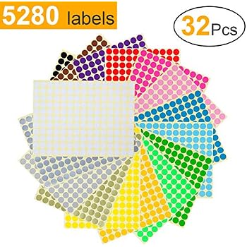 Gommettes Rondes Autocollantes 25 Mm - Lot De 3000 (6 Couleurs), Pour Classement, étiquetage Bureau/école