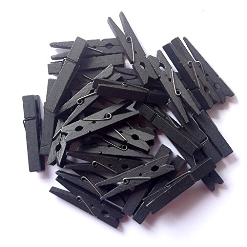 LWR Stellmotor Crafts Holz kleine Wäscheklammern 1–7/20,3 cm 4,8 cm 50 Stück pro Pack schwarz - 2