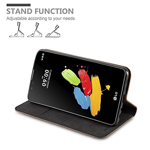 LG STYLUS 2 Funda Estilo Libro de Cuero Sint  tico en MARR  N CAF   de Cadorabo  Dise  o IM  N INVISIBLE      Cubierta Protectora con Cierre Magn  tico  Tarjetero y Funci  n de Suporte     Protecci  n Carcasa Caja Etui Case Cover