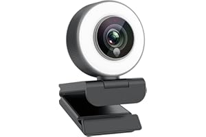 Angetube Full HD 1080p Webcam Luce ad Anello Regolabile Incorporata e Telecamera Web in Streaming con Messa a Fuoco Automatica Avanzata per Xbox One Gamer Facebook e Youtube Streamer