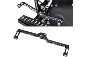 Dreamseek Motorrad Schalthebel + Schaltrasten für Harley Softail Touring Road King Electra Street Tri Glide FLHX Trikes Fersen Zeh Schaltknüppel Schaltgestänge Pedale Trimm CNC (Schwarz)