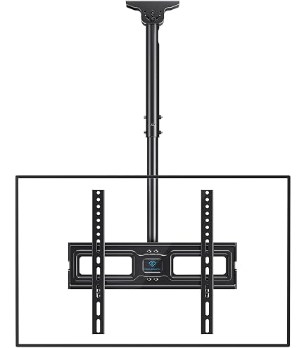 Staffa A Soffitto Per TV 13–27 Pollici, Pieghevole E Inclinabile, VESA 75x75 E 100x100, Regolabile In Altezza 26–31 Cm