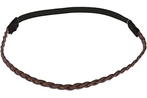 MOONBOW Bandeau Cheveux Femme Marron - Headband Tressé Suédine Simple et Uni aspect Velours - Bandeau Fin Taille unique - Headband Mariage Vintage - Look original Boho, Bohème, Hippie Chic