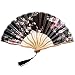 Produktbild Handfächer Fächer Folding Fans Handventilatoren Bambus Fans Faltfächer Klappfächer Taschenfächer Hochzeit Faltfächer Kirche Fächer Klappfächer für Hochzeitsgeschenk (A)