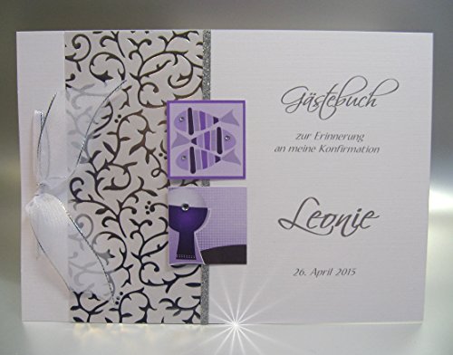 Gästebuch zur Konfirmation mit Namen 14001 lila