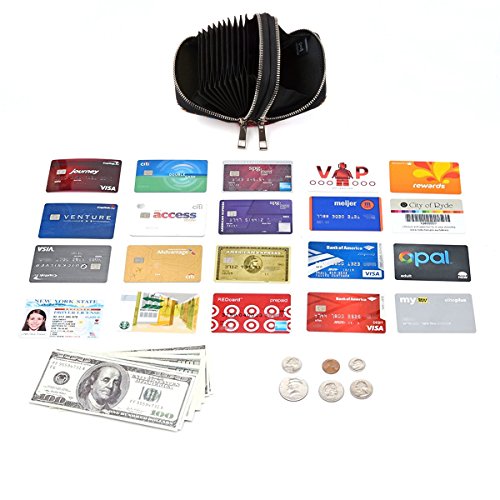 Te-Rich Womens Wallets RFID Blocking Canvas Coin Purse - Identity Protection Credit ID Card Pouch - Twin Metal Zippers, Bohemian Style, Purple