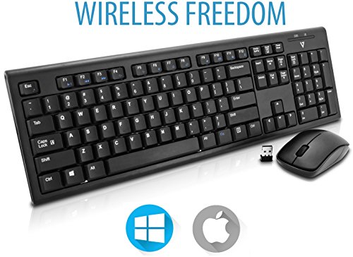 V7 CKW100UK Wireless Combo Tastatur und Maus (Englisch, UK, English, Media-Hot-Keys, USB Nano Receiver) schwarz - 2