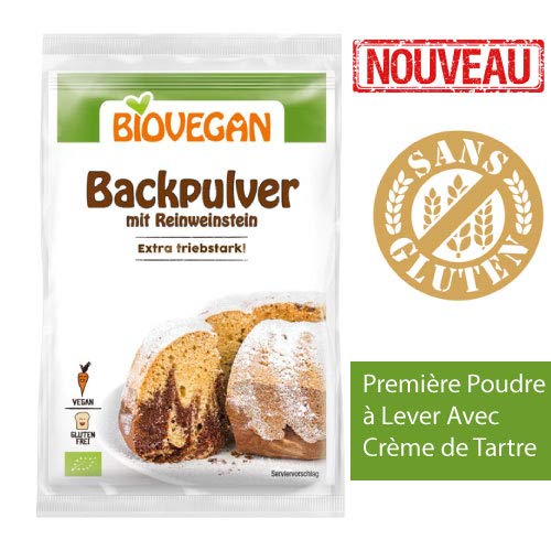 Poudre À Lever Sans Gluten Bio Avec Crème De Tartre Pure Sans Phosphate Lot De 4 x 17g | Première Poudre À Lever Bio Avec Crème De Tartre - Poudre À Lever Bio Qualité Supérieure