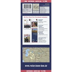 Asia central, mapa impermeable de carreteras. Escala 1:1.700.000 impermeable. Reise Know-How. (117m)