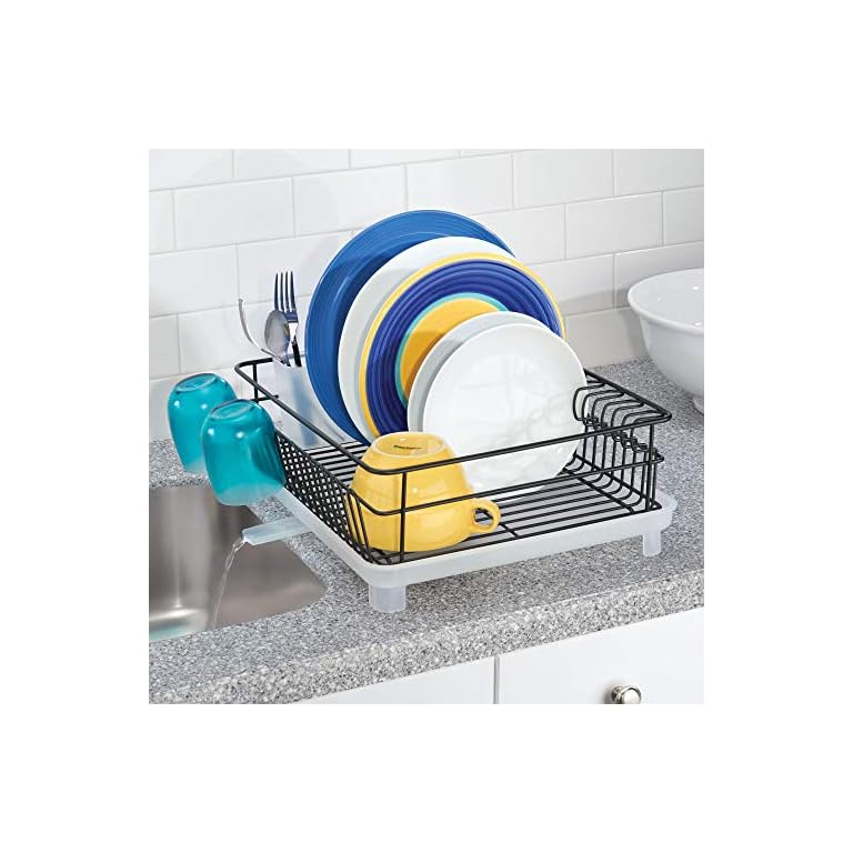 mDesign Abtropfgestell mit Abtropfschale – Abtropfablage für die