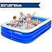 Produktbild Verdicken Sie umweltfreundliche PVC-erwachsene Kinder baden und schwimmen Gefaltetes aufblasbares Quadrat groß Familienpool Spielzeugpool 305 * 185 * 65cm für 7-9 Personen