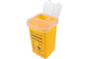 SUPVOX Kanülenabwurfbehälter, 1 Liter (1000ml) Sicherer Abwurfbehälter für Kanülen und Spritzen - Entsorgungsbox mit Deckel für Biohazard Nadelentsorgung, Tattoo und Medical