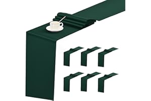 HASJOIN 6 Pack Dark green Table Runner ,Satin Table Runners, 12x72 Inch Silk Table Runner for Wedding Party Birthday Banquet Table Decoration