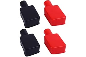 NTRUXZP 2 Pares de Cubiertas de Terminal de batería Aislante Flexible Protector Rojo y Negro Positivo y Negativo Tapas de terminales de Coche Cubierta de batería para Coche Barco Marino