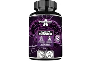 Bacopa Monnieri Extract 500mg per Capsule, High Strength Brahmi Extract (50% Bacosides), 90 Vegan Capsules, 3 Months Supply, Herbal Supplements by Apollo's Hegemony