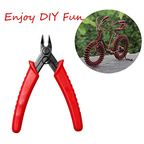 Raking Wire Cutter Mini elektronische Draht Seite Kabel Cutter Chrom-Vanadium Stahl rutschfeste Kunststoff Diagonale Stripperin Zange Nipper, 120*12mm, Rot - 6