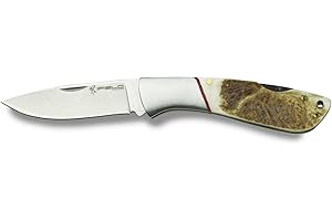 iFIELD Navaja de Caza Camper EL29043, Mango de asta de Ciervo, Hoja de 7,8 cm de Acero Inoxidable, Herramienta de Camping para Pesca, Caza, Actividad Deportiva