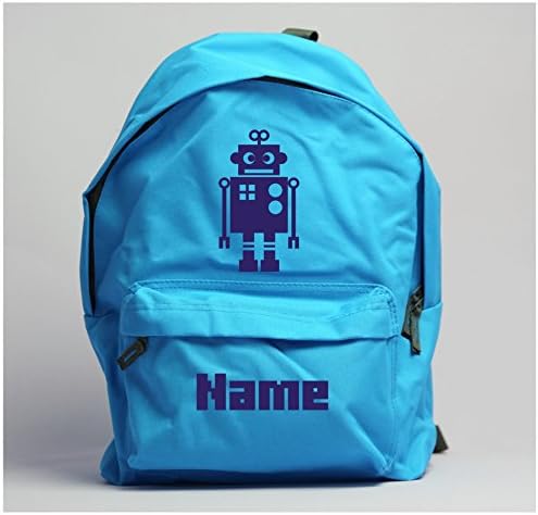 Children's Personalised Robot Rucksack, Surf Blue
