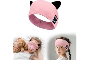 Joythink Kids Bluetooth Headband Headphones Sleep Mask Wireless Earphones Built in Thin Speaker Adjustable Sports Headset Sleep Headband for Girls Boys Toddler Children Baby Travel Study Pink