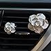 Produktbild Auto Lufterfrischer SOMESUN Raumduft Duftstecker für Lüftungsgitter im Fahrzeug Diffusor Aromatherapie Edelstahl Auto Air Outlet Duft Parfüm Lufterfrischer Diffusor Auto Liebende Geschenk (Weiß, Blume)