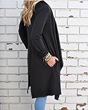 Damen Asymmetrisch Langarm Pullover Outwear Jacke Trenchcoat Cardigan Parka Strickwaren - 4