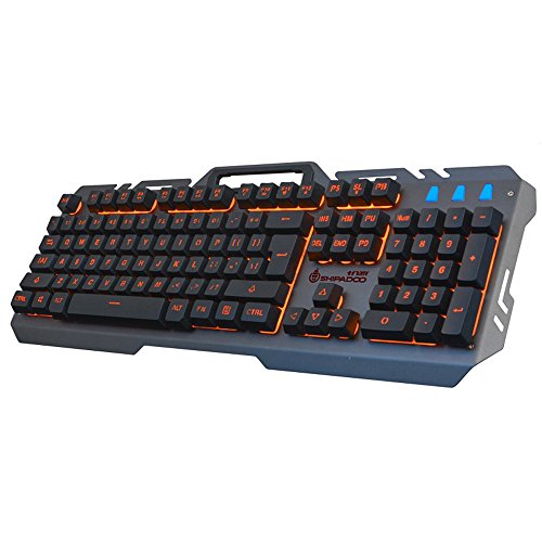Preisvergleich Produktbild UrChoiceltd Draht Rainbow Metall Luminescence LED-Hintergrundbeleuchtung Multimedia Ergonomische USB Gaming-Keyboard Wasserdicht Mechanische angenehm Federung für PC Tablet Windows 7,8, XP, Vista