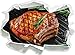 Produktbild leckeres Rumpsteak auf Grill schwarz/weiß, Papier 3D-Wandsticker Format: 62x45 cm Wanddekoration 3D-Wandaufkleber Wandtattoo