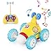 Price comparison product image OCDAY 2CH Remote Control Car Stunt Twister 3D Rotation Vehicle Toy with Music LED Lights for Kids Toddlers (Yellow)