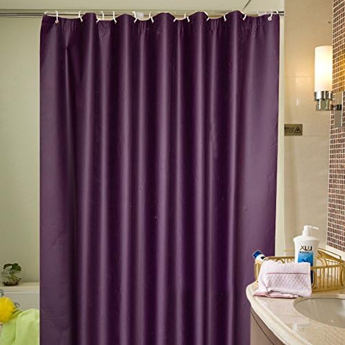 Peva Shower Curtains Bathroom Waterproof Mould Proof Resistant Plain Color Bath Curtains Purple