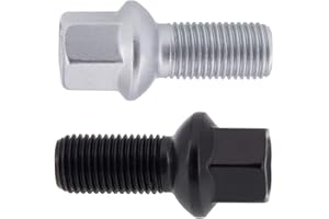 ‎LEVANDO 20X Radschrauben M14x1,5x27 Kugelbund R14 passend bei Mercedes-Benz R14 A B C E CLS CLA Klasse, Farbe: Schwarz