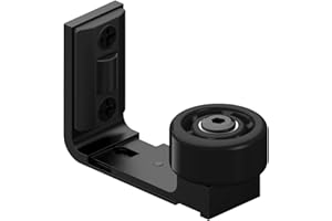 CCJH Guía de suelo ajustable para puerta corredera, estilo universal, soporte inferior para puerta de granero, adecuado para grosor de puerta de 2,5 a 6 cm, negro