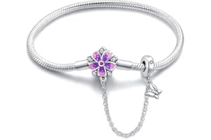 KUNSIR Joyería Pulsera de Mujer plata 925 Compatible con Abalorios, Serpiente Pulsera Compatible con Pandora Abalorios,Los Mejores Regalos para Chicas B2