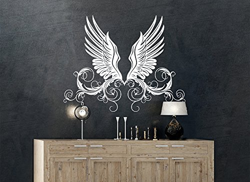 Grandora W972 Wandtattoo traumhafte Engelsflügel Wandaufkleber weiß (BxH) 73 x 58 cm"