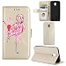 Produktbild Hülle Galaxy J5 2017 Flamingo Glitzer, Misteem Elegant Luxus Motiv Cartoon Anime Flip Klapphülle für Samsung Galaxy J5 2017 - Gold