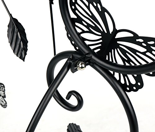 HLC 3 Töpf Metall Blumenständer Blumentreppe Pflanzer,stufenförmig Schwarz - 7