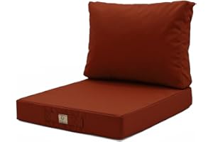 deco arts Coussins pour Salon de Jardin Déhoussable - Coussins extérieur - 50x50 cm - Coussin de Remplacement pour Fauteuil, Banc & Chaise d'extérieur - Imperméable & Confortable - Terracotta