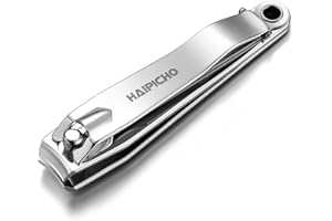 HAIPICHO Nail Clipper, Made with Heavy Duty Stainless Steel, Suitable for Thick Fingernail Toenail Men Women (Silver 1 Pack)