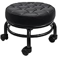 Rolling Stools with Wheels, Short Small Portable Sturdy Low Height Chair