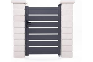 Casanoov Portillon VOGEL 1x1,40m Aluminium Gris Anthracite – Design Ajouré Élégant et Moderne – Robuste Inoxydable Résistant Intempéries – Montage Facile Clôture Jardin Sécurisée Entrée 100x143cm