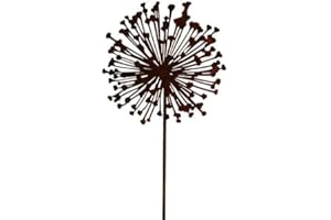 KLOCKE EDELROST DEKOR Wunderschöner & Hochwertiger Gartenstecker – Rost Blume/Blumenstecker – Große Auswahl – Edelrost Dekoblume – Metall Gartendeko (Flache Allium - Ø 30cm)