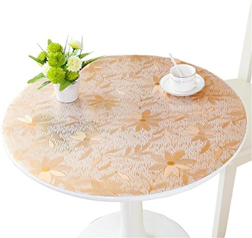 BYTQ® Tablecloth PVC European Style Gold Round Table Cloth Waterproof Oilproof Not Wash Soft Glass Plastic Pad Hot Coffee Tablecloth , 80cm
