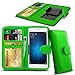 Price comparison product image N4U Online® Green Clip On Series PU Leather Wallet Book Case For Microsoft Lumia 950 XL